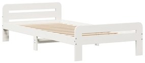 Cama sem colchão 90x190 cm madeira de pinho maciça branco