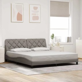 vidaXL Cama sem colchão 180x200 cm tecido castanho-acinzentado