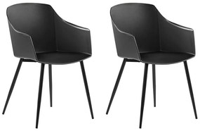 Conjunto de 2 cadeiras de jantar pretas FONDA Beliani
