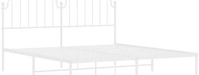 Estrutura de cama com cabeceira 183x213 cm metal branco