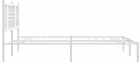 Estrutura de cama com cabeceira 160x200 cm metal branco