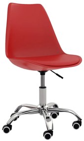 vidaXL Cadeira de escritório couro artificial vermelho