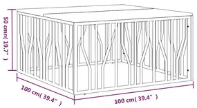 Mesa de centro aço inoxidável/madeira recuperada maciça dourado