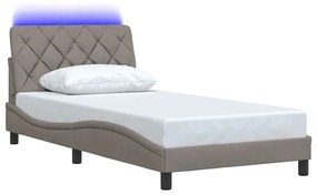 Estrutura cama com LED sem colchão 100x200 cm tecido