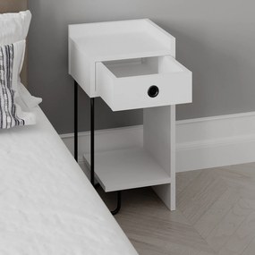 Mesinha de Cabeceira Sirius Right – Branco – 32x61x30 cm