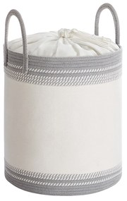 Cesto para roupa suja 60 L com tampa e pega 41 x 41 x 46 cm cinzento