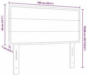 Cabeceira LED Design Linhas Taupe 100 cm Tecido