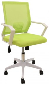 Cadeira de escritorio CLENT, branco, rede e tecido verde