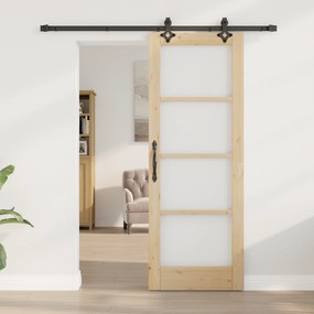 Porta Deslizante vidaXL com Conjunto de Hardware 'ORKDAL'Madeira Sólid
