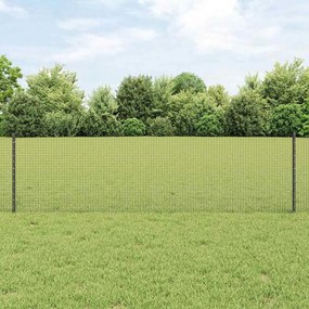 vidaXL Cerca de Arame Soldado com 5 Estacas Cinza 0.6x10 m Aço