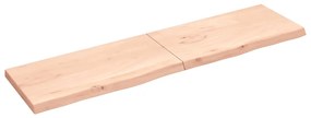 Prateleira de parede 200x50x(2-6)cm carvalho maciço não tratado