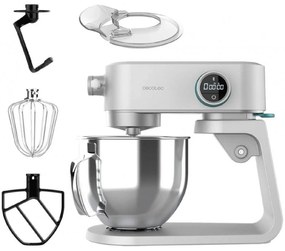 Batedeira amassadora Twist&Fusion 4000 Luxury Branca 800 W, seletor digital com 8 velocidades e taça em aço inoxidável de 5,2 L