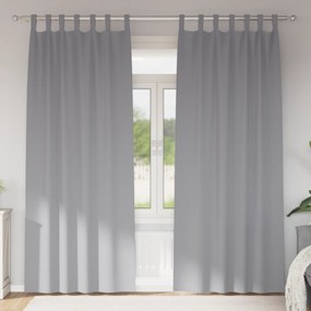 vidaXL Cortinas opacas 2 pcs Cinzento-claro 260 x 140 cm Poliéster