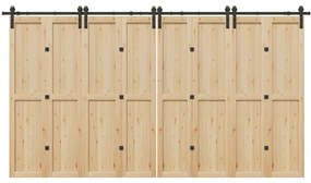 Kit de ferragens para porta deslizante 400 cm aço preto