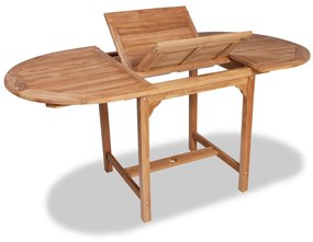 44684 vidaXL Mesa de jardim extensível (110-160)x80x75cm madeira teca maciça