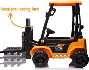 Empilhador elétrico JCB para crianças – 12V com verdadeira função de elevação e condução
