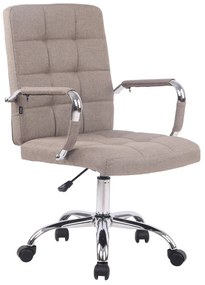 Cadeira de escritório Deli PRO em tecido com estrutura cromada 59 x 91-101 x 63 cm Castanho acinzentado