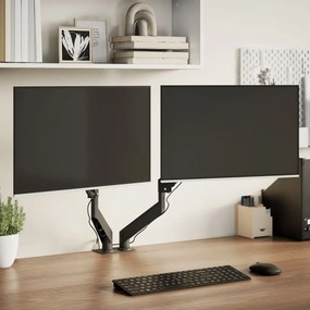 vidaXL Braço para monitor duplo ecrã de 27" máx. mola a gás 20 kg
