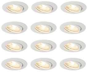 Conjunto de 12 Focos Embutidos Brancos GU10 35mm - Edu