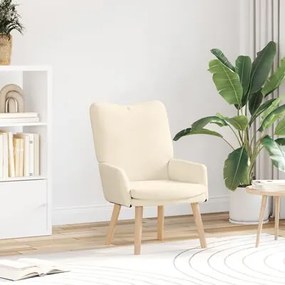 Poltrona Relaxante Cream em Tecido Corduroy