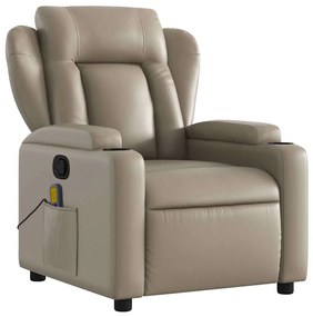 Poltrona de massagens reclinável couro artificial cappuccino