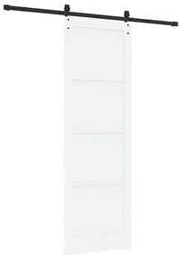 Porta Deslizante vidaXL com Conjunto de Ferragens Branca 78x232 cm Mad