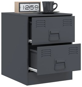 Mesa de cabeceira 34,5x39x44 cm aço antracite