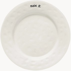 Prato de pequeno-almoço em cerâmica pintado à mão Fuck It