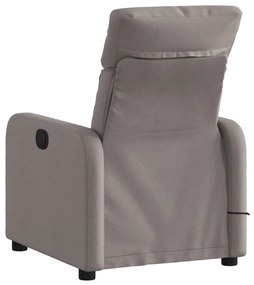 Poltrona de massagens reclinável tecido cinzento-acastanhado