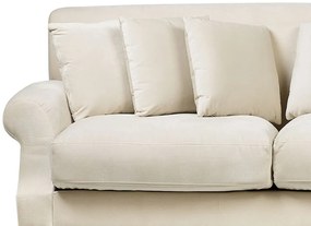 Sofá de 3 lugares em veludo branco creme EIKE Beliani