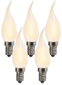 Conjunto de 5 lâmpadas LED de vela mate E14 BXS35 1W 100 lúmenes 2200K