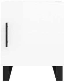 Mesa cabeceira 2pcs 40x40x50cm deriv. madeira branco brilhante