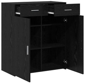 Armário de Armazenamento Carvalho Preto 80x42,5x93,5 cm Madeira engenh