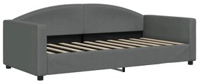 Sofá-cama com colchão 90x190 cm tecido cinzento-escuro