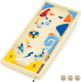 Mesa de Pinball de Madeira, 55 x 26 x 9,5 cm, Jogo Educativo Infantil, Multicolorida