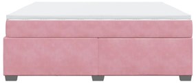 Cama com molas/colchão 180x200 cm veludo rosa