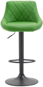 Banco de bar Lazio em couro sintético e com estrutura preta 46 x 83-104 x 49 cm Verde