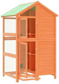 Gaiola para pássaros 97x81x152 cm pinho maciço castanho