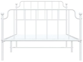 Estrutura de cama com cabeceira e pés 107x203 cm metal branco