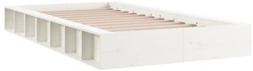 Estrutura de cama branco 100x200 cm madeira maciça