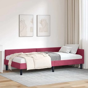 vidaXL Estrutura de Cama de Canto Vinho Vermelho 80 cm x 200 cm