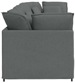 Sofá modular com almofadas tecido cinzento-escuro
