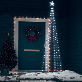 328706 vidaXL Árvore de Natal em cone c/ 136 luzes LED branco frio 70x240 cm