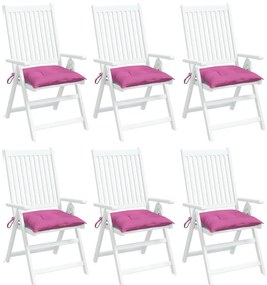 Almofadões para cadeira 6 pcs 40x40x7 cm tecido rosa