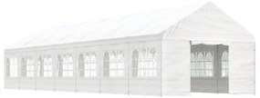 Gazebo com telhado 15,61x4,08x3,22 m polietileno branco