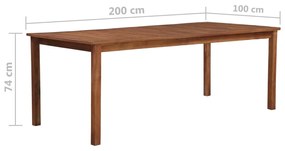 Mesa de jardim 200x100x74 cm madeira de acácia maciça