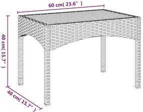 Poltronas de jardim reclináveis 2 pcs com mesa vime PE cinza