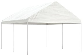 vidaXL Gazebo com telhado 4,46x4,08x3,22 m polietileno branco
