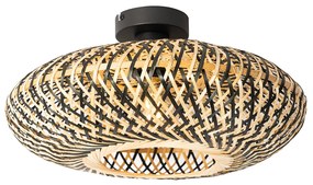 Luminária de teto oriental bambu preto 40 cm - Ostrava Oriental