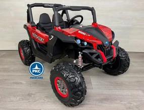 Carro elétrico para crianças Todo terreno Buggy UTV 4x4 MP4 12V 2 Lugares Vermelho Homem Aranha